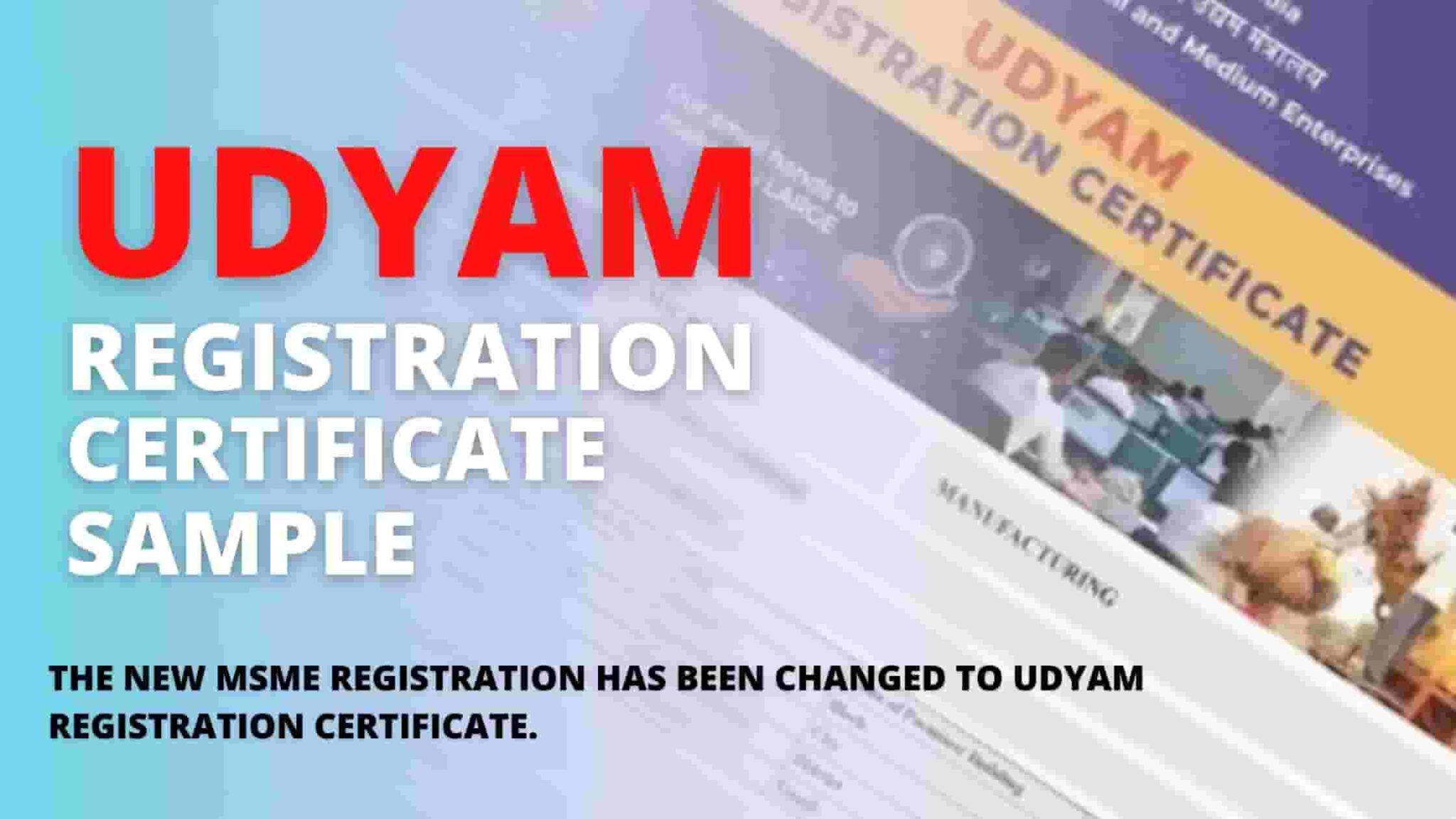 Udyam Registration Certificate Sample - MSME UDYAM REGISTRATION FORM