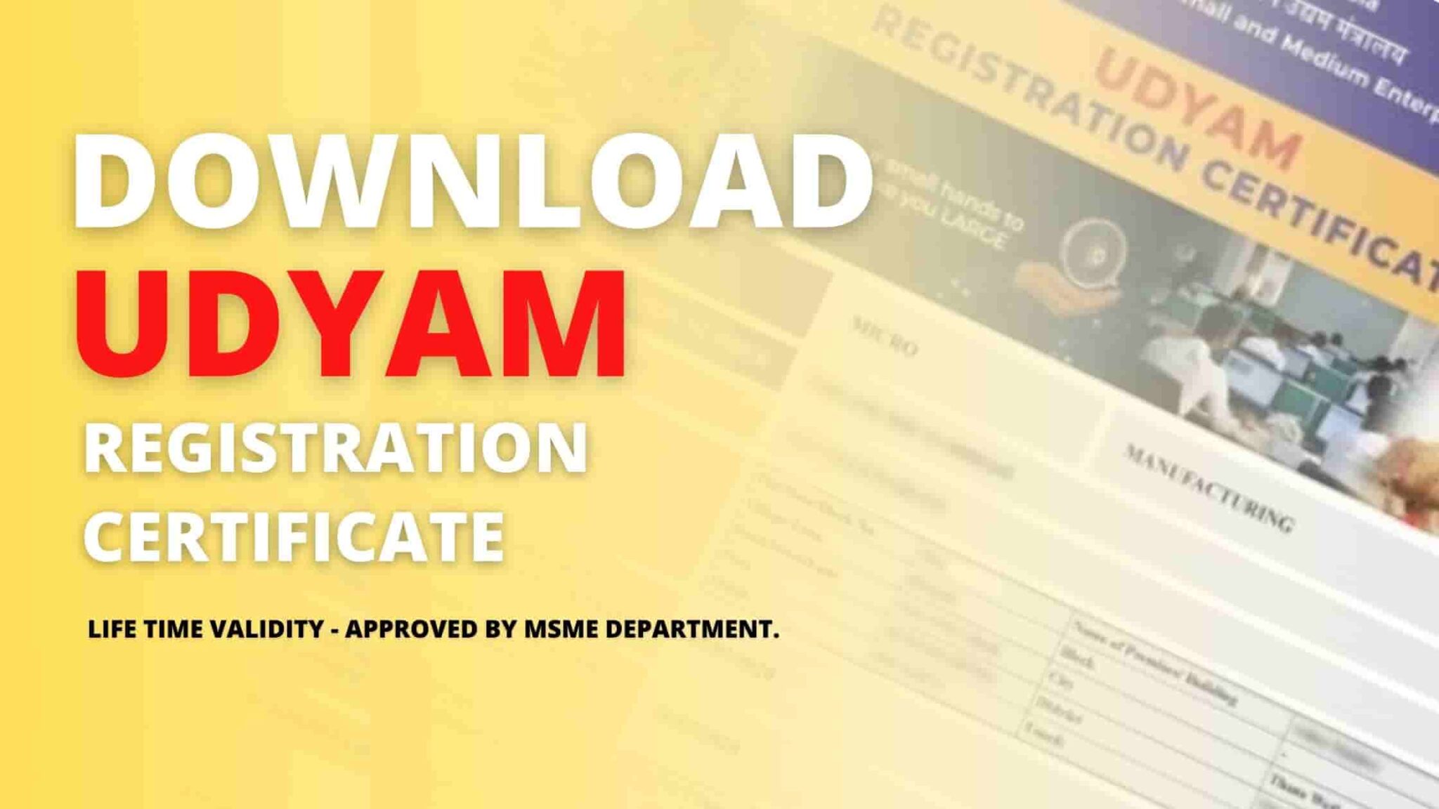 Download Udyam Registration Certificate - MSME Certificate Download