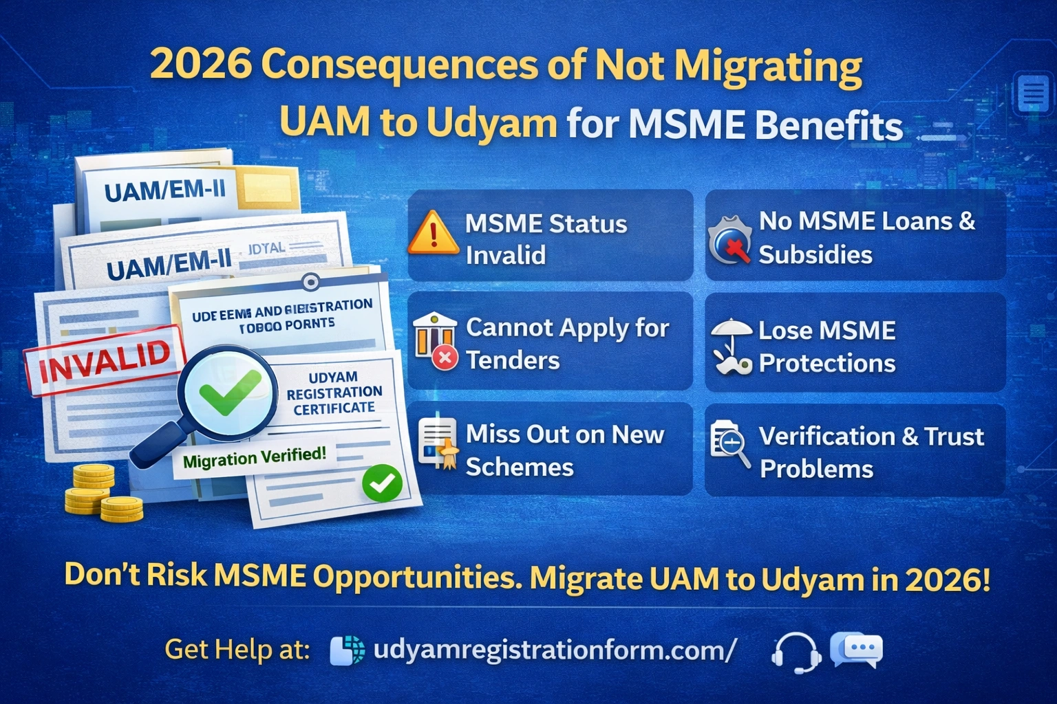 2026 Consequences of Not Migrating Udyog Aadhaar (UAM) to Udyam – MSME Benefits You May Lose