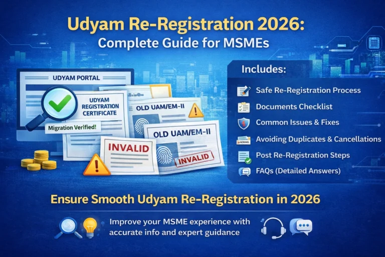 Udyam re-registration 2026 – when it’s mandatory, rules, process, deadlines & mistakes to avoid
