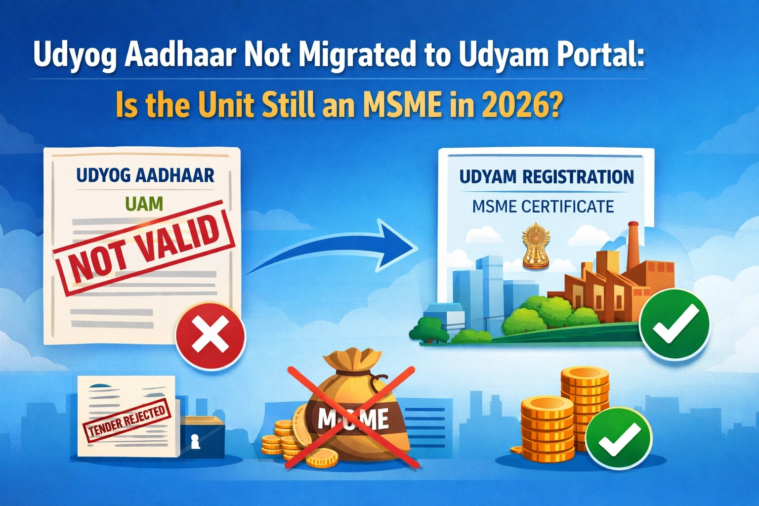 Udyog Aadhaar Not Migrated to Udyam Portal: Is the Unit Still an MSME in 2026